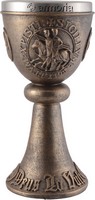 Calice médiéval Templiers Deus lo Vult aspect bronze 