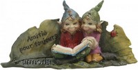 Figurine Couple de Pixies Amis assis dans une Feuille