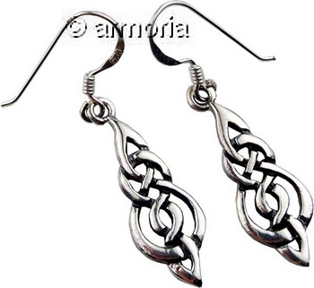 Boucles d'oreilles Entrelacs Celtes en argent 2.7 cm