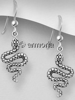 Boucles d'oreilles Serpent en argent 