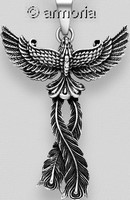 Pendentif Phoenix de dos en argent